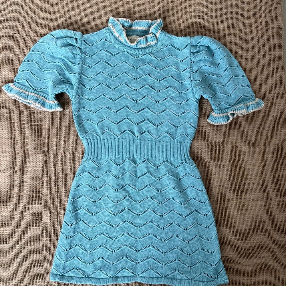 Kalinka Blue Chevron Knit Dress